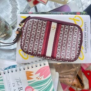 Tory Burch Gemini Link Canvas Wristlet